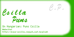 csilla puns business card